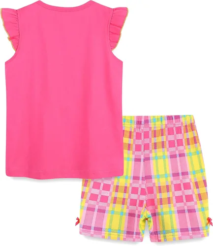 Vista 2 de Conjunto de ropa de verano para niña, 100% algodón, camisa y pantalones cortos, con apliques de dibujos animados