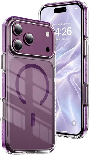 Vista 20 de LEMAXELERS Funda magnética transparente para iPhone 18 Pro Max, color negro