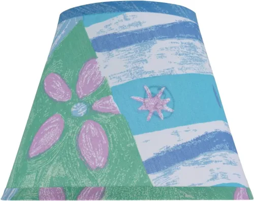 Vista 2 de Aspen Creative 32172A - Pantalla de lámpara de araña con forma de imperio de transición en color azul y verde con tema de playa, 9 pulgadas de ancho