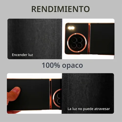 Vista 4 de Cortinas opacas 100% de lino negro para dormitorio, cortinas opacas para sala de estar, cortinas de oscurecimiento de habitación de doble capa