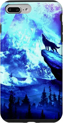 Vista 12 de Funda para iPhone 16 Wolf Mountain Pine Forest Moon Purple Galaxy