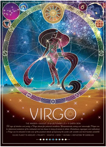 Vista 2 de Cobble Hill - Rompecabezas del zodiaco de 500 piezas, Virgo, póster de muestra incluido