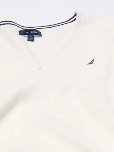 Vista 6 de Nautica Efortless J-Class - Suéter de manga larga con cuello en V para mujer 100 algodón