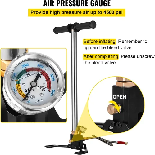 Vista 12 de BestEquip Airgun PCP Pump 4500PSI Bomba de mano de alta presión Bomba de 3 etapas Bomba de aire PCP
