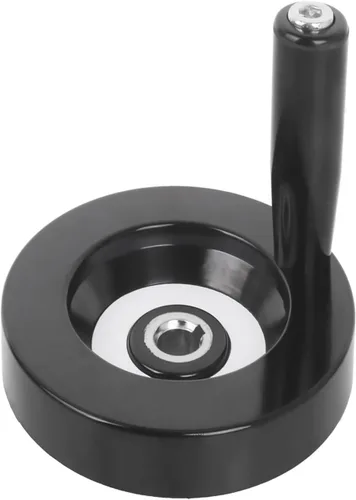 Vista 2 de Hand Wheel 63MM OD 8MM Mounting Hole Machine Key Fixing Bakelite Revolving Handle for Industrial Machinery
