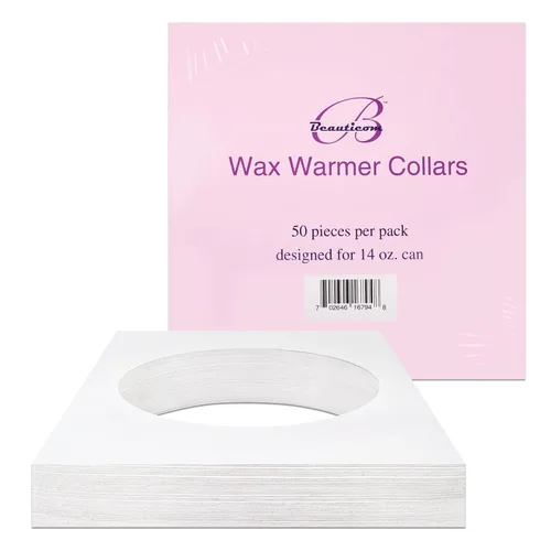 Vista 10 de Beauticom (50 piezas) calentador de cera universal collar protector anillo para lata de cera de 14 oz Round