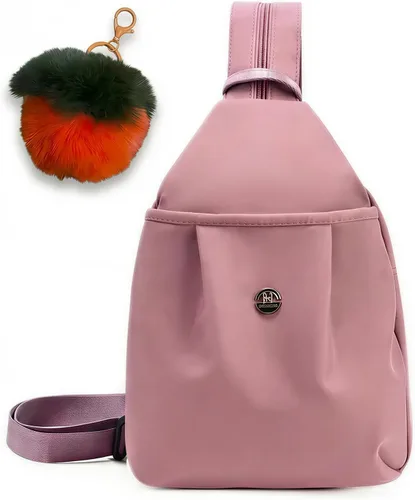 Vista 10 de Mini bolsa impermeable de 2 vías, mochila pequeña Oxford con múltiples compartimentos, para mujeres, universitarios, viajeros, viajes con antirrobo