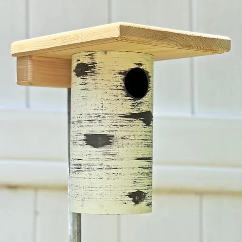 Vista 7 de DutchCrafters Gilbertson Bluebird House de madera de cedro con base extraíble, resistente a la intemperie, resistente a la intemperie, caja