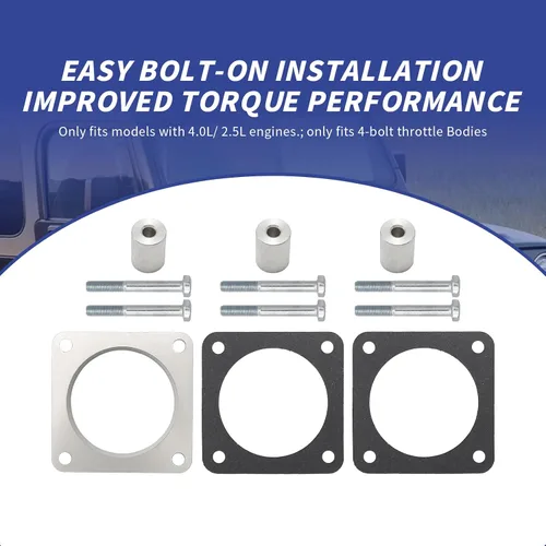 Vista 3 de Espaciador de cuerpo del acelerador 1068 de repuesto para Jeep Wrangler TJ YJ 1987-2006 Reemplazo para Cherokee XJ 1984-2001