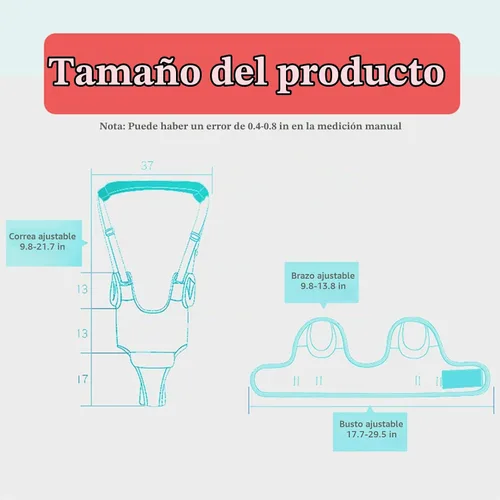 Vista 5 de IULONEE Andador de bebé, arnés de mano para niños pequeños, ayudante, cinturón protector, para actividades infantiles, ajustable, de pie, ayudante