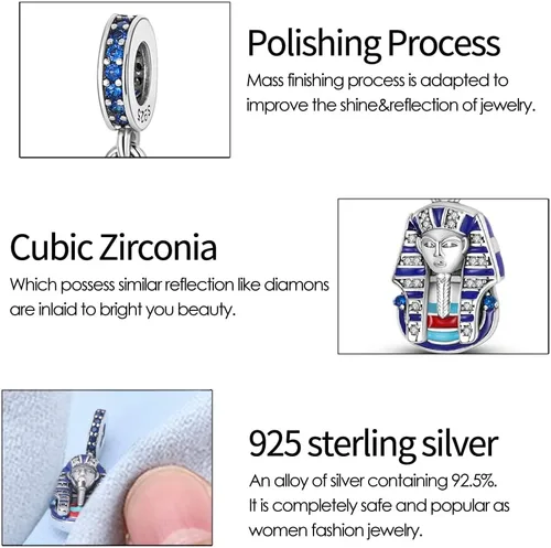 Vista 43 de KUNSIR Los abalorios se adaptan a pulseras Pandora para mujer, plata de ley 925, cuentas colgantes de joyería para niñas, dijes de feliz cumpleaños