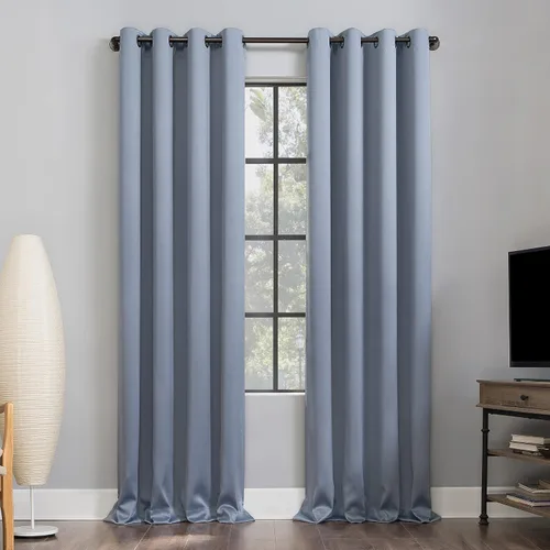 Vista 43 de Sun Zero Nordic - Juego de 2 paneles de cortinas con ojales de grado teatral extremo 100% opacas, 104" x 96" (2* 52" x 96"), cortinas opacas blanco