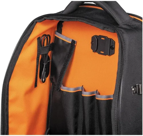 Vista 8 de La mochila Klein Tools 62805BPTECH Tradesman Pro Extra-Large Tech Tool Backpack con 28 bolsillos, bolsa para herramientas para laptop con fondo
