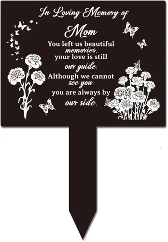 Vista 8 de GLOBLELAND Estaca rectangular de paloma de árbol para el padre, placa conmemorativa, estaca acrílica impermeable para jardín de condolencias