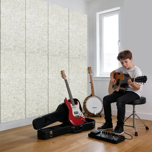 Vista 3 de 6 piezas de paneles acústicos, 47.2" x 23.6" Paneles autoadhesivos a prueba de sonido para pared, paneles de absorción de ruido de alta densidad