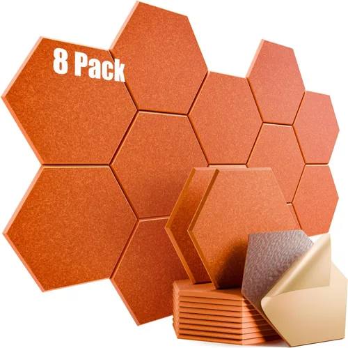 Vista 136 de Paquete de 12 paneles acústicos autoadhesivos de 12 x 10 x 0.4 pulgadas, paneles de espuma a prueba de sonido con alta densidad, elegante diseño