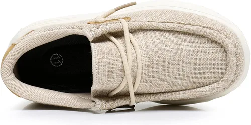 Vista 5 de Blikcon Zapatos náuticos casuales para niños y niñas, mocasines ligeros con cordones (bebéniño pequeñoniño grande)