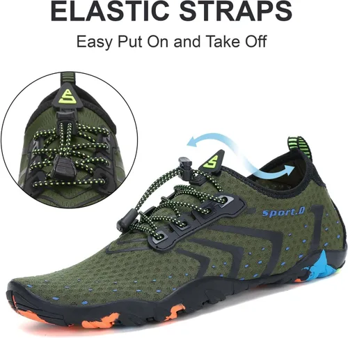 Vista 5 de SAGUARO Zapatos de agua para hombre y mujer, secado rápido, para natación, surf, playa, kayak, zapatos descalzos, puntera ancha