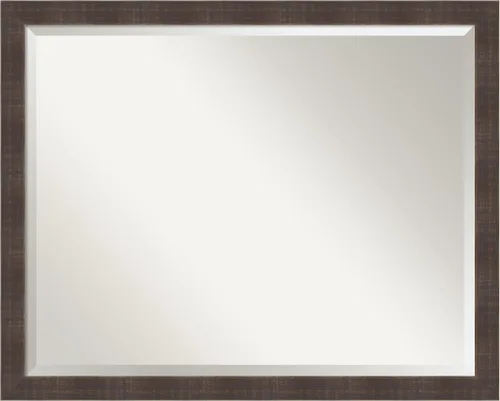 Vista 22 de Amanti Art Espejo de pared marrón de 26 x 22 pulgadas, espejo rectangular de baño de Alejandría marrón rústico para decoración de pared, sala