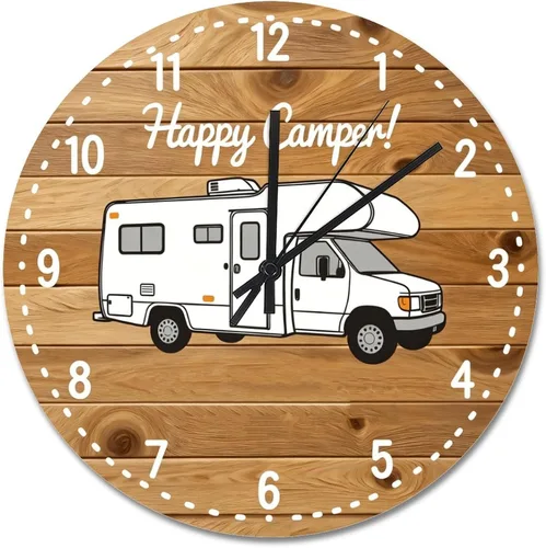 Vista 60 de Reloj de pared Whatever Modern Wood Clock de 10 pulgadas, silencioso, sin tictac, funciona con pilas, para sala de estar, dormitorio, cocina, A