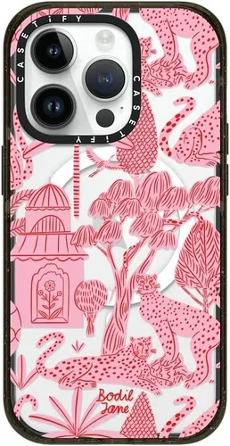 Vista 11 de CASETiFY Impact - Funda para iPhone 13 [protección contra caídas de 6.6 pies/compatible con Magsafe] Black Kingsnake, color negro transparente