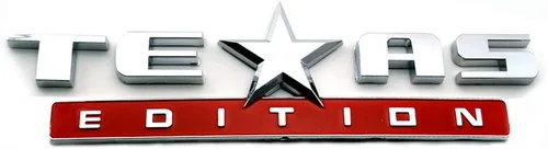 Vista 17 de 1 pieza emblema edición Texas plateado y negro/plateado y rojo/todo negro/negro y rojo/bandera americana a color y plateado/bandera americana negra