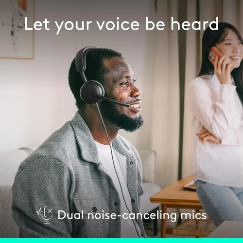Vista 3 de Logitech Zone Wired 2 Auriculares con cancelación de ruido con híbrido Negro