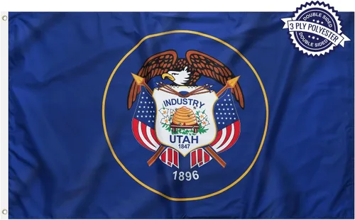 Vista 13 de Bandera del estado de Alabama de 3 x 5 pies para exteriores, doble cara, 3 capas, poliéster, AL Alabama, banderas con 2 ojales de latón