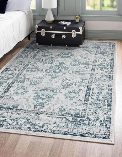 Vista 20 de Unique Loom Sumter Collection Edmunds - Alfombra de área (2 pies x 6 pies, gris/marfil)