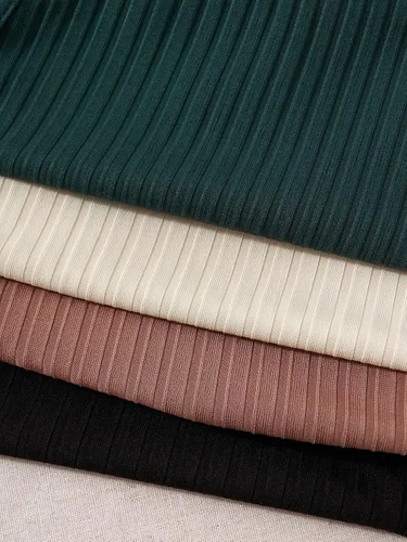 Vista 5 de MakeMeChic Paquete de 4 camisetas sin mangas de punto acanalado liso para mujer