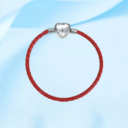 Vista 2 de KunBead Pulseras de cuero con cierre de corazón para mujeres y niñas, para hacer joyas compatibles con abalorios Pandora
