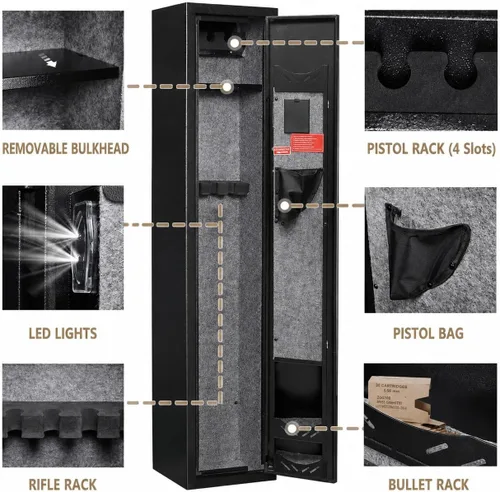 Vista 7 de KAER 2-3 - Gabinete de teclado digital seguro para pistolas 01 - negro