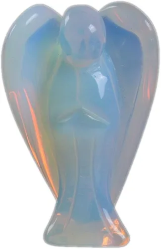 Vista 24 de Justinstones Estatua de Ángel de la Guarda de Gema Tallada en 7 Chakras, Ángel de la Paz en Bolsillo, 5 cm