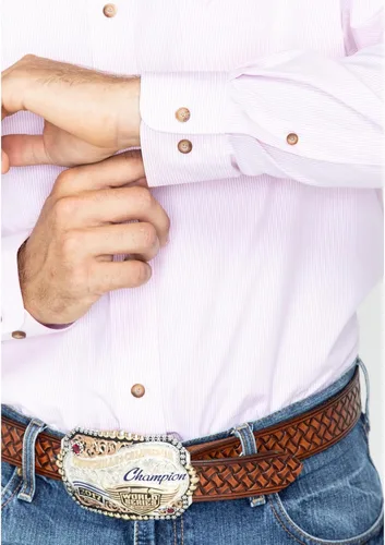 Vista 4 de ARIAT Camisa de rayas Pro Series Dayne Mini Stripe para hombre, Taeger - Pala francesa