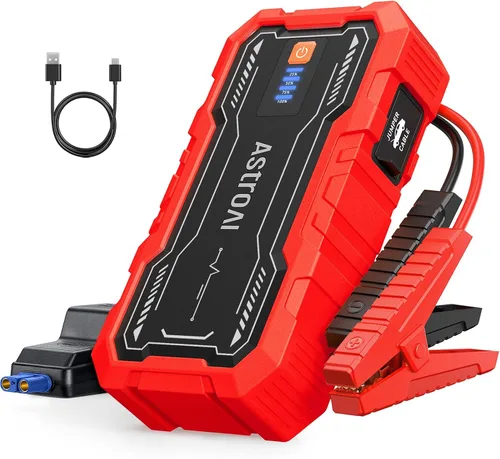 Vista 13 de AstroAI S8 Ultra 4000A arrancador de coche, caja de salto hasta todos los motores de gasolina y diésel de 12L, banco de energía portátil de 12 V