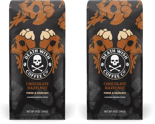 Vista 27 de Death Wish Coffee - Café molido orgánico de tostado medio, paquete de 6 Fair Trade Arabica & Robusta, Stone Fruit Caramel & Roasted Nut Notes