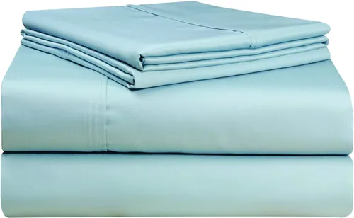 Vista 6 de Pointehaven Juego de sábanas y fundas de almohada de 100 % algodón suave, tejido satinado de 500 hilos, se adapta a colchones de 21 pulgadas