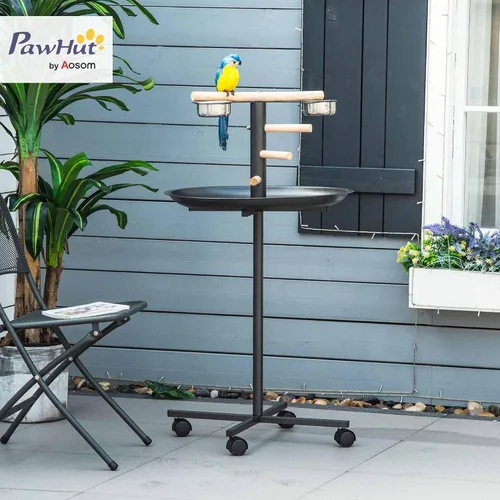 Vista 2 de PawHut Soporte de juego para pájaros, perca portátil para loros