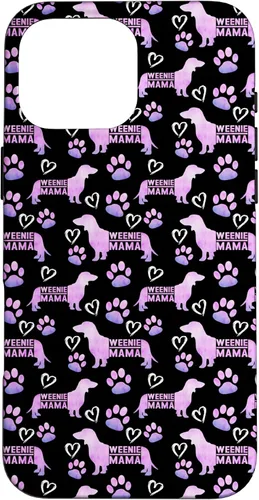 Vista 19 de Dachshund Mom Weenie Mama Weiner Dog - Funda de regalo para iPhone 16, color rosa