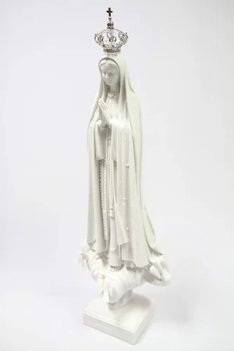 Vista 3 de Vittoria Collection 28 pulgadas Nuestra Señora de Fátima con corona de metal joya Virgen María estatua italiana escultura hecha en Italia