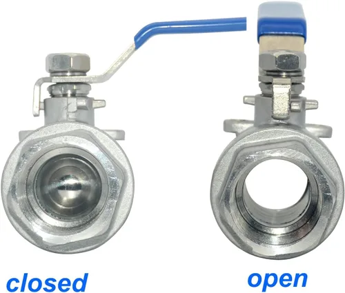 Vista 4 de VARMHUS - Válvula de bola de puerto completo de acero inoxidable 316 NPT hembra con mango de vinilo WOG1000 (1 pulgada)
