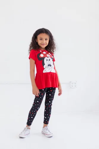 Vista 2 de Disney Conjunto de camiseta y leggings de moda con gráficos de Minnie Mouse