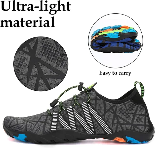 Vista 3 de Zapatos de agua para hombre y mujer, zapatos acuáticos descalzos, de secado rápido, para playa, natación, buceo, kayak, surf, deportes acuáticos