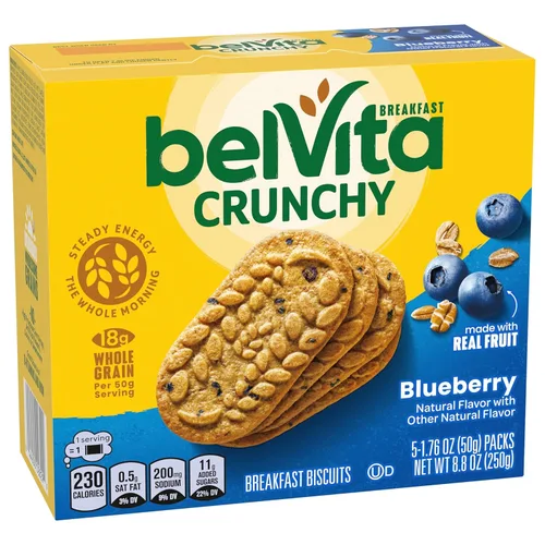 Vista 15 de belVita Barras de desayuno galletas, arándanos, 30 paquetes en total, 6 cajas (4 galletas por paquete)