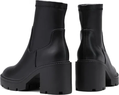 Vista 4 de DREAM PAIRS Chelsea - Botas de plataforma para mujer con tacón grueso, suela de lengüeta, botines