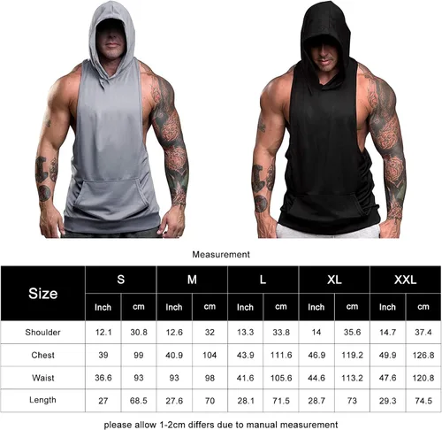 Vista 7 de nine bull Camiseta sin mangas con capucha para hombre, sin mangas, para gimnasio, fisicoculturismo, musculosidad, sin mangas