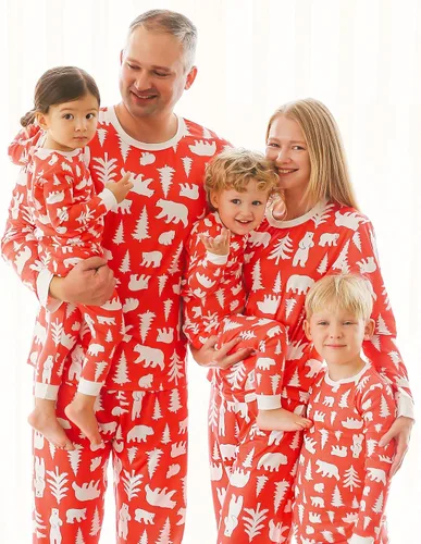 Vista 7 de VAENAIT BABY Infant Toddler Kids Adult Couple Family Matching Women Men Christmas Pjs Xmas Holiday Buffalo Plaid Pajama Set