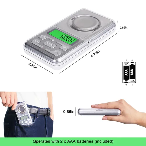 Vista 5 de GRAM PRES Báscula digital de miligramo de 50/0.00 oz de precisión, pequeña moneda de joyería en polvo, báscula digital de gramo y onzas, báscula