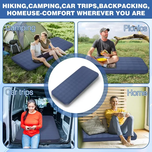 Vista 7 de OUTSKIRT Colchoneta de dormir ultraligera autoinflable, colchón de campamento de 4 pulgadas de grosor con paquete de bomba, tapete de dormir aislado