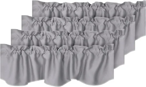 Vista 8 de H.VERSAILTEX - Cenefa de cortina opaca para ventanas de cocina, sala de estar/baño, para protección de la privacidad y decoración, con bolsillo
